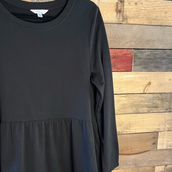 Time and Tru Black‎ Tiered Long Sleeve Dress Size Small - Picture 4 of 13